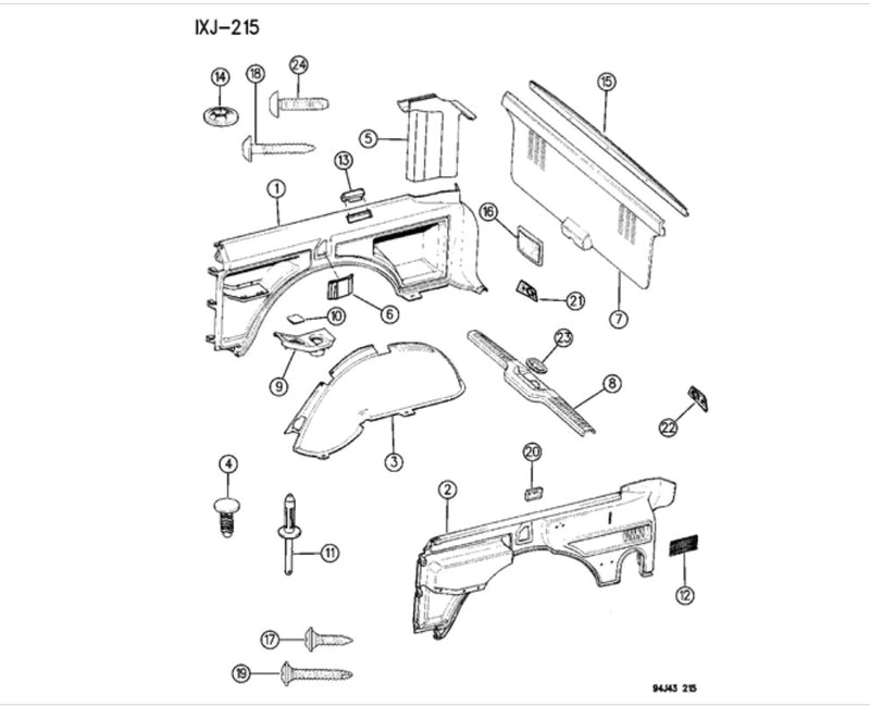 Trim Lift Gate Jeep XJ Cherokee 1995 55215032