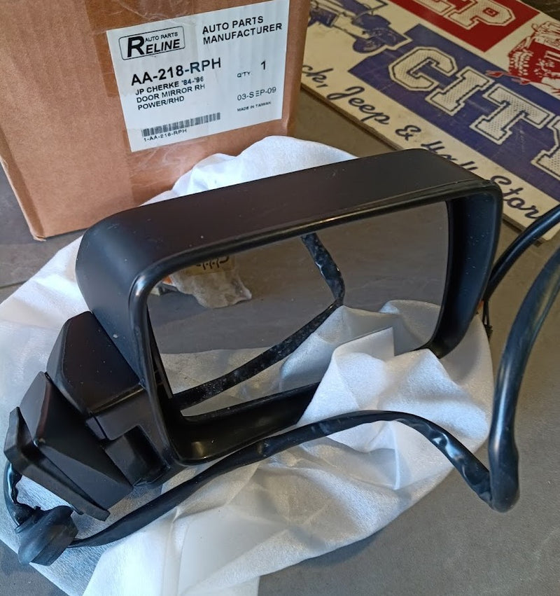 Mirror Power Black RHS Jeep XJ Cherokee 55075432 New