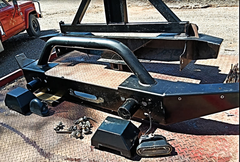 Bullbar Jeep JK Wrangler Steel Winch Plate Bumperettes ARB copy