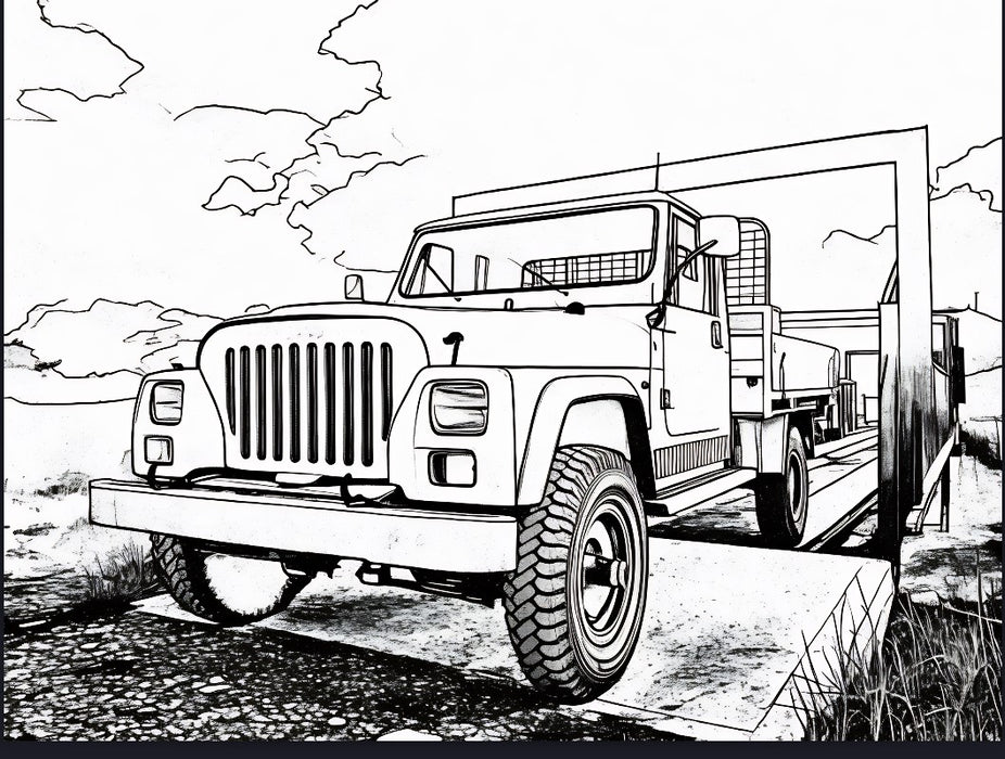 The Vintage Jeep Colouring Book