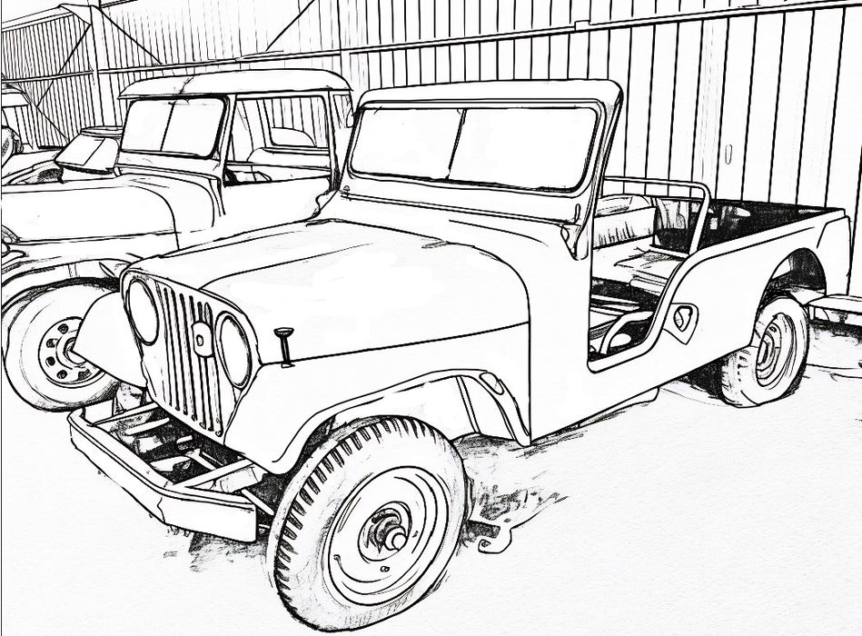 The Vintage Jeep Colouring Book