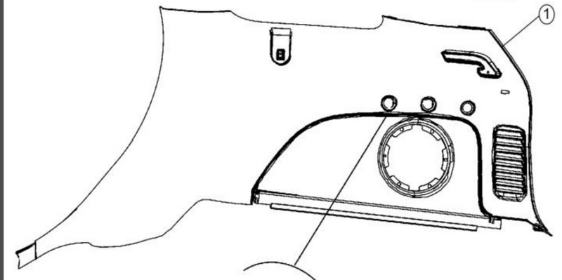 Trim Interior Boot  Cargo area RHS Speaker Jeep WK2 1GU361L1AH