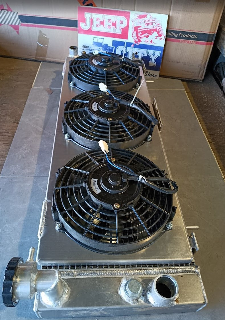 Radiator Aluminum 3 Fans Jeep Cherokee XJ 4.0L RHD