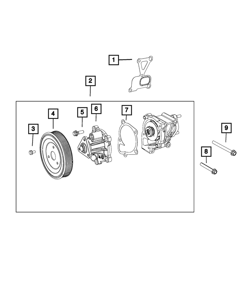 Water Pump Jeep 2.0L & 2.4L Engines 68046026AA
