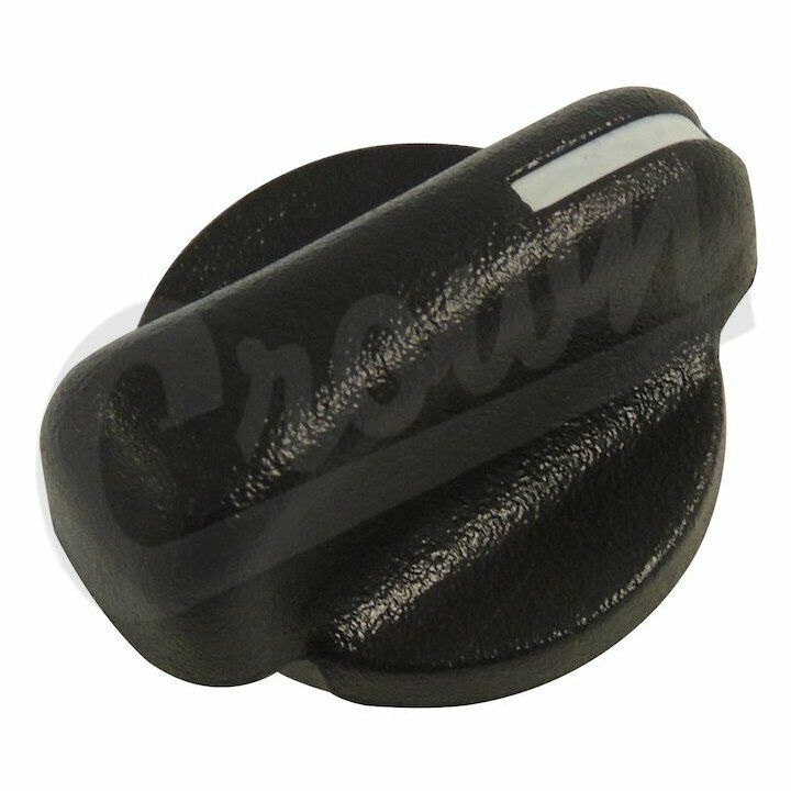 A black Jeep TJ Wrangler fan switch knob 5011218AC