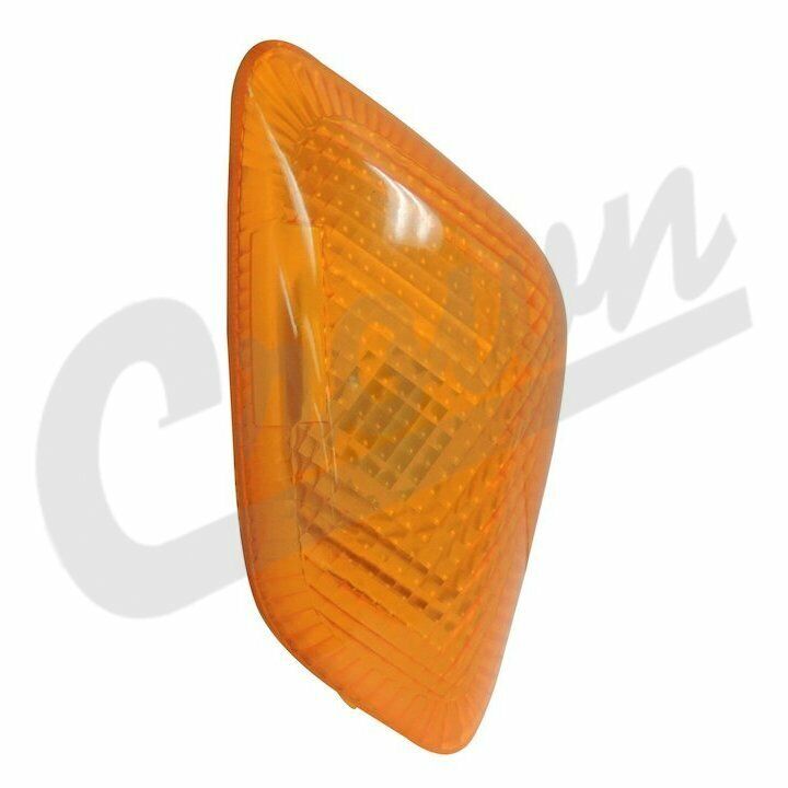 Amber-colored indicator flare side repeater for Jeep TJ Wrangler, with a white housing, designed for front placement.