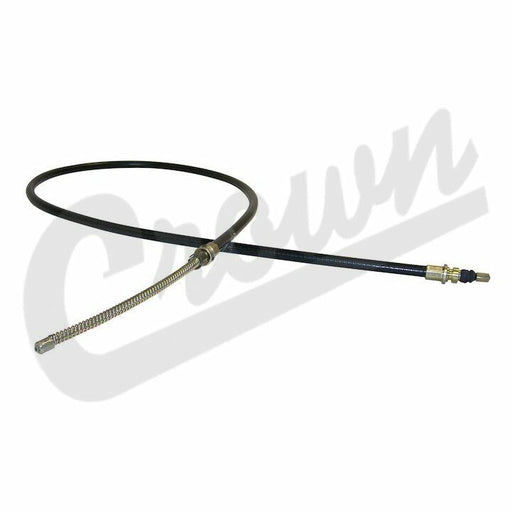 A 61-inch long brake cable for a Jeep SJ Cherokee, showing a black outer casing with metal ends and internal cable.